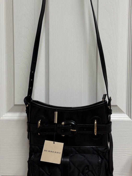 Burberry Handbags - Burberry Black Quilted Crossbody Bag with Gold Hardware
